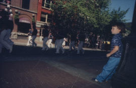 Boy watching Fire Department Band