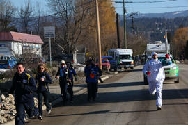 Day 90 RBC's torchbearer 59 Adrian Rufo carries the flame in Salmon Arm, British Columbia