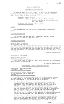 Council Meeting Minutes : Jan. 11, 1977