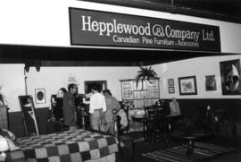 Hepplewood and Co. furniture display of pine furniture and accessories