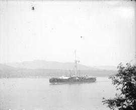 [The ship H.M.S. "Warspite" in Burrard Inlet]