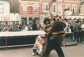 Dragon dance during Chinese New Year celebration