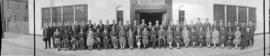 [Group portrait of mature Japanese School students in front of the Japanese Hall]