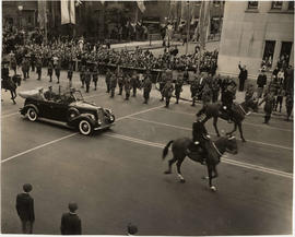 King George VI and Queen Elizabeth on their royal tour in downtown Vancouver