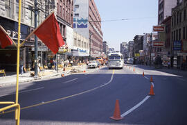 [West Hastings Street sidewalk and road construction]