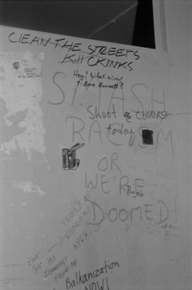 Anti-Chinese racist graffiti at University of British Columbia Main Library washroom