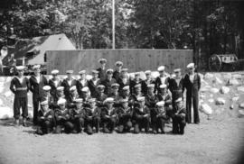 [Group portrait of Prince Rupert Division Sea Cadets class at Whytecliffe]