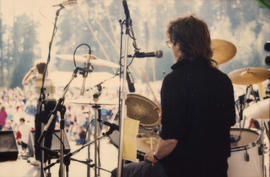 Drummer performing on stage