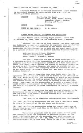 Special Council Meeting Minutes : Dec. 29, 1972