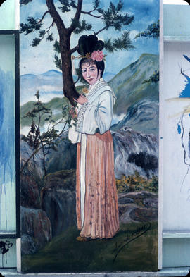 Murals on boarding around the Vancouver Art Gallery building and site