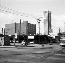 S.W. corner, Thurlow & Alberni Streets; Federal Govt. Bldg 1145 Robson St.; Blue Horizon Hotel