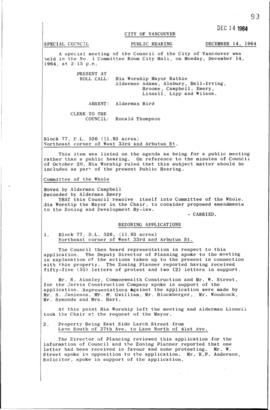 Special Council meeting minutes, Vol. 88 : Dec. 14, 1964