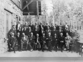 32 men, possibly at Stanley Park Pavilion