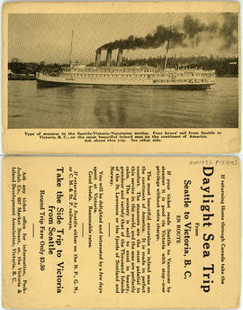 Type of steamer in the Seattle-Victoria-Vancouver service