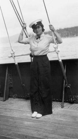 Nan Graham aboard the Vencedor