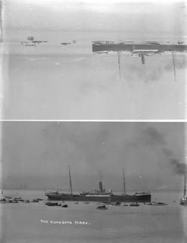 ["Komagata Maru" surrounded by small boats in Vancouver harbour]