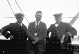 [Three men (two in uniform) possibly on board "Princess Adelaide"]