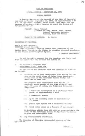 Special Council Meeting Minutes : Sept. 12, 1978