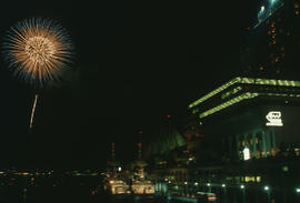 Centennial firework display at Canada Place