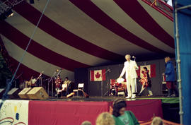 Performers on stage during Canada Day celebration