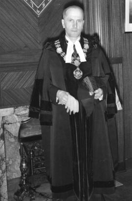 [Alderman J.W. Cornett, Acting Mayor in robes of office]