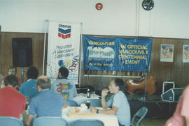 Centennial banners at unidentified event