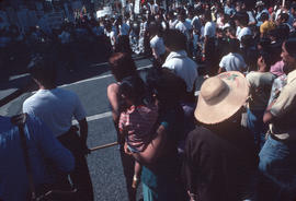 Protest at the Chinese Benevolent Association building, Pender Street