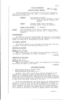 Council Meeting Minutes : Mar. 24, 1970