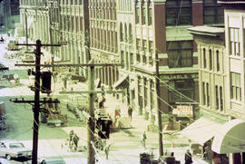 [Aerial view of Water Street construction, 1 of 2]