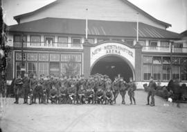 Group of 85th Canadian Field Artillery [at New Westminster arena]