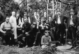 Group of men at a picnic