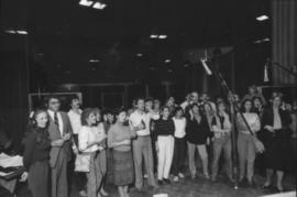 Group in recording studio at Griffiths Gibson Productions