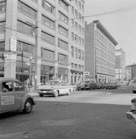 [Water Street businesses before construction]