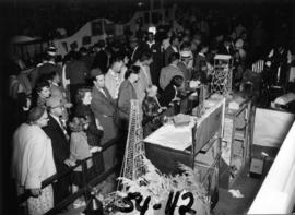 Crowd around display in P.N.E. Hobby Show