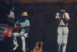 Band performing on Chevron Stage