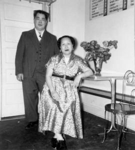 A café owner and his wife in a café in Saskatchewan