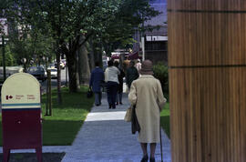 Strathcona/West End [Pedestrians and post box]