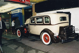 Vintage automobile outside the Vogue theatre