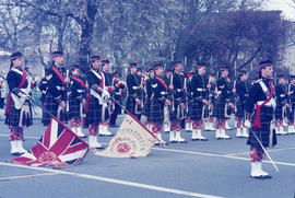 Seaforth Regiment of Canada at Canadian Pacific Station for arrival of Jeanne Sauvé