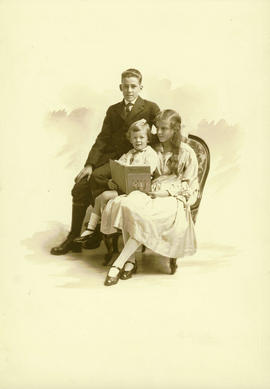 [Studio portrait of] M. Lucille Malkin, Joseph Edge Malkin, and Robert E. Malkin, children of Jam...