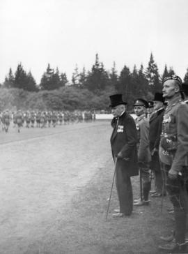 [Major-General J.W. Stewart during military review in honour of the coronation of King George VI]