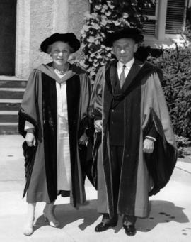 Evelyn Lett and Sherwood Lett at ceremony of Mrs. Lett receiving her honorary Doctorate of Law