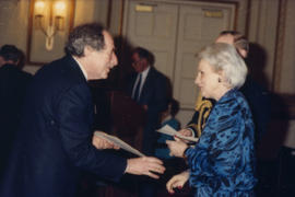 Jeanne Sauvé presents award to Harry Rankin