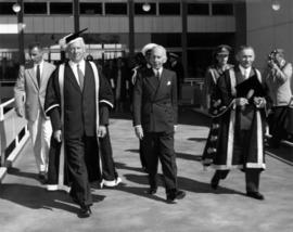 Norman MacKenzie, Vincent Massey, and Sherwood Lett at University of British Columbia