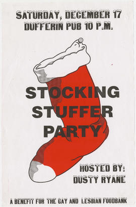 Stocking stuffer party : hosted by Dusty Ryane : a benefit for the Gay and Lesbian Foodbank