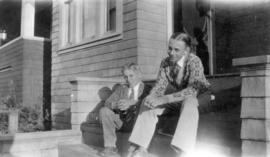 [Douglas Osborne Sudbury (left) and Wilfred Arnold Sudbury (right) on steps of 3636 West 3rd Avenue]