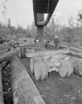 Pacific Mills : Queen Charlotte Island : trucks in logging industry