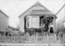 [Mrs. Sheehan on steps of house (1371 Seymour St.) in Yaletown]