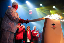 Day 78 Ron Woodward is the Community Torchbearer in Red Deer, Alberta