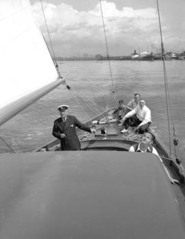 Royal Vancouver Yacht Club [showing] Harold Jones [and others onboard] "Spirit"